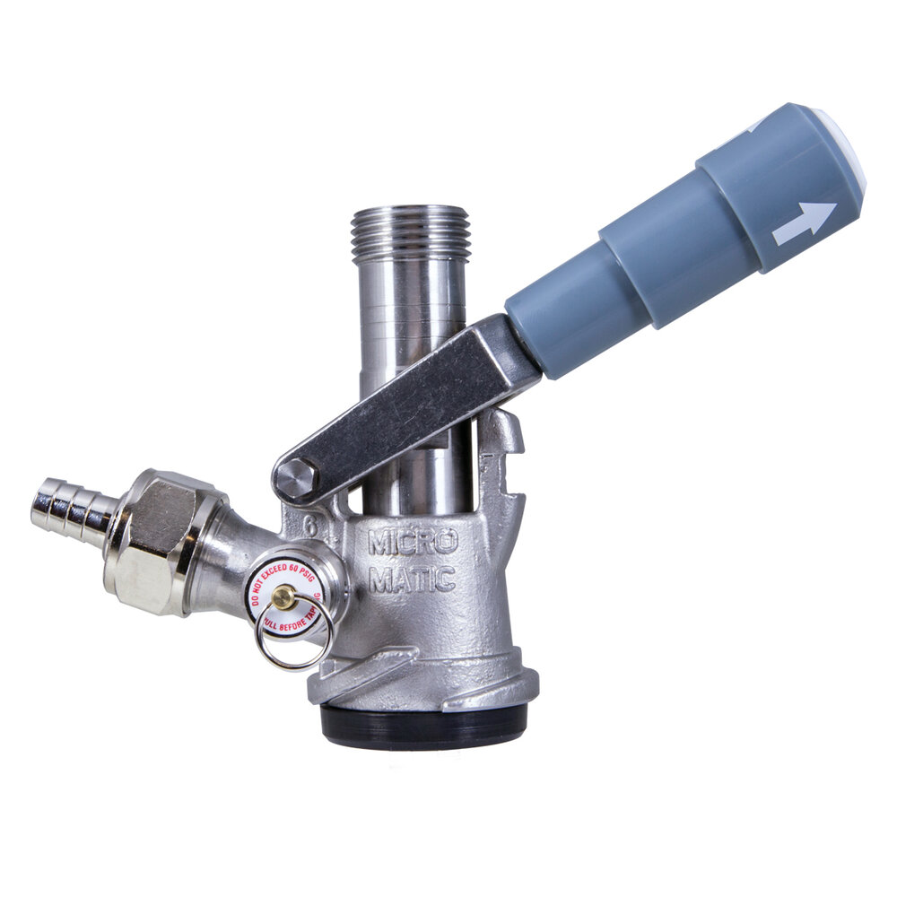 The Best D System Keg Coupler – Brewery Grade with Grey Lever Handle